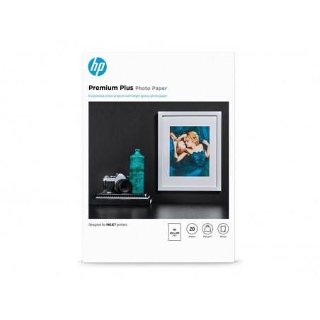 HP CR672A Premium Plus Glossy Photo Paper white 300g/m2 A4 20 sheets 1-pack HP CR672A Premium Plus Glossy Photo Paper white 300g/m2 A4 20 sheets 1-pack