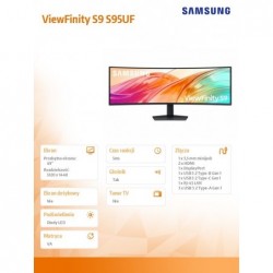 Monitor wielkoformatowy 49 cali ViewFinity S9 S95UF LS49F950UAUXEN Monitor wielkoformatowy 49 cali ViewFinity S9 S95UF LS49F950UAUXEN