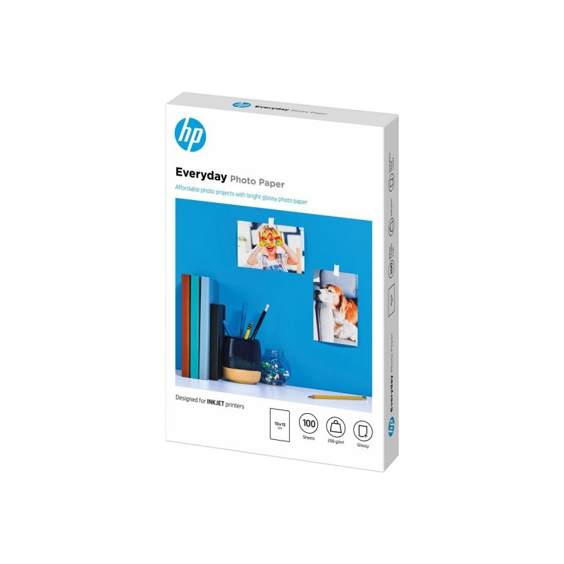 HP Everyday Glossy photo paper white 200g/m2 100x150mm 100 sheets 1-pack HP Everyday Glossy photo paper white 200g/m2 100x150mm 100 sheets 1-pack