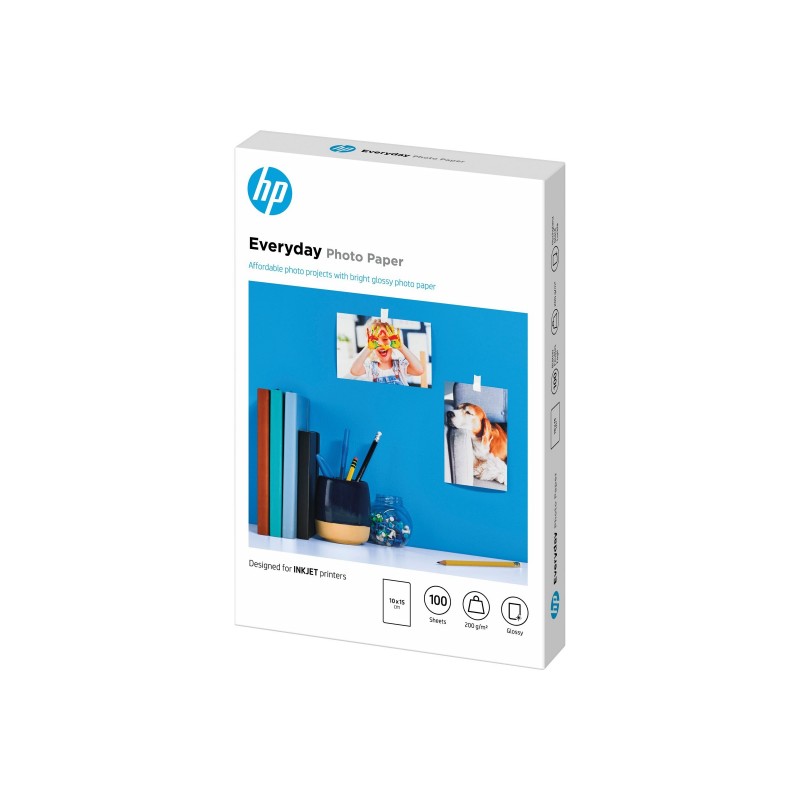 HP Everyday Glossy photo paper white 200g/m2 100x150mm 100 sheets 1-pack HP Everyday Glossy photo paper white 200g/m2 100x150mm 100 sheets 1-pack