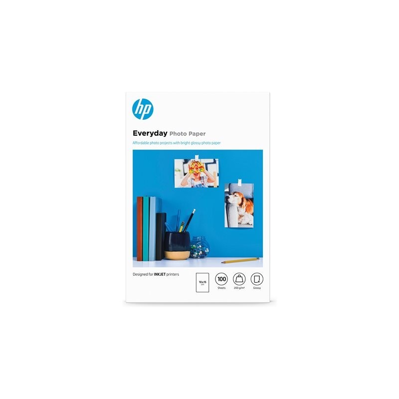 HP Everyday Glossy photo paper white 200g/m2 100x150mm 100 sheets 1-pack HP Everyday Glossy photo paper white 200g/m2 100x150mm 100 sheets 1-pack
