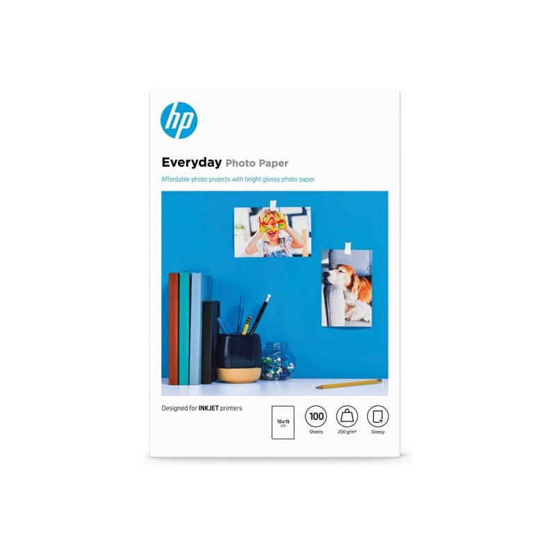 HP Everyday Glossy photo paper white 200g/m2 100x150mm 100 sheets 1-pack HP Everyday Glossy photo paper white 200g/m2 100x150mm 100 sheets 1-pack