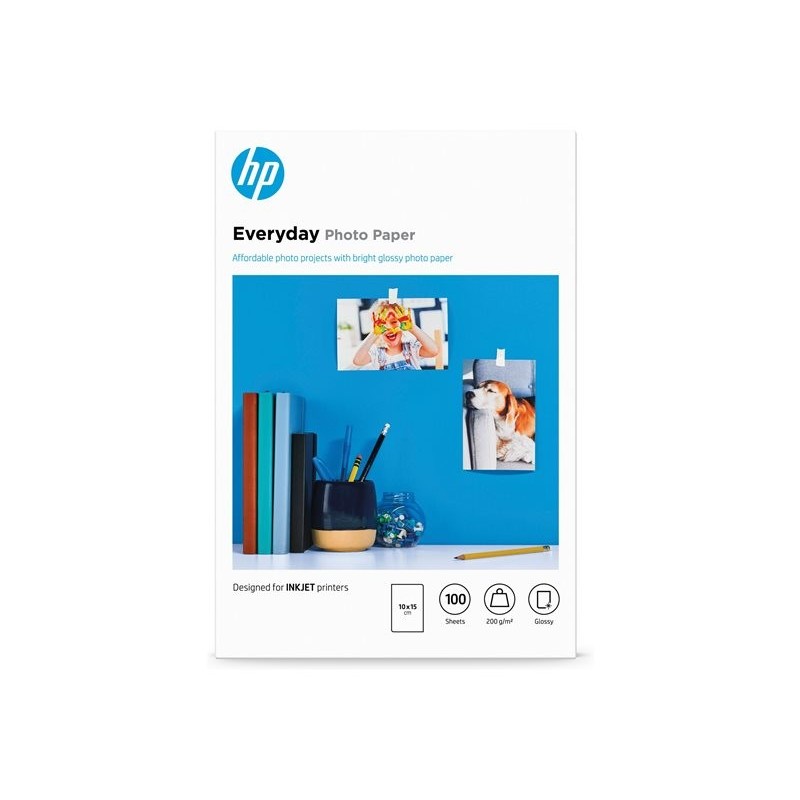 HP Everyday Glossy photo paper white 200g/m2 100x150mm 100 sheets 1-pack HP Everyday Glossy photo paper white 200g/m2 100x150mm 100 sheets 1-pack