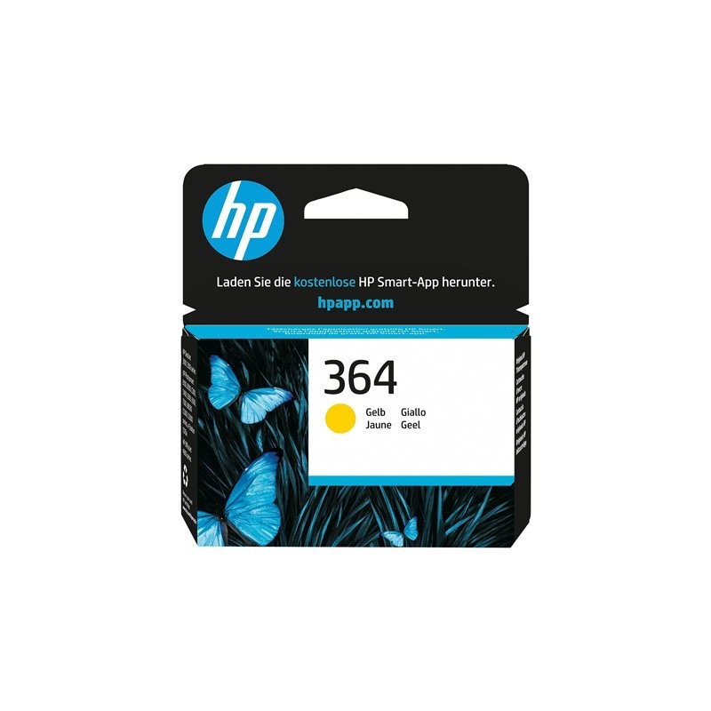 HP 364 original Ink cartridge CB320EE BA3 yellow standard capacity 3ml 300 pages 1-pack with Vivera Ink cartridge