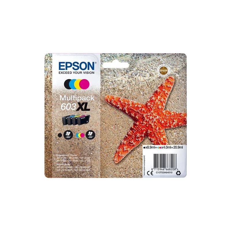 EPSON C13T03A64010 Multipack Epson C13T03A64010 4-colours 603XL 8,9 ml + 3 x 4,0 ml