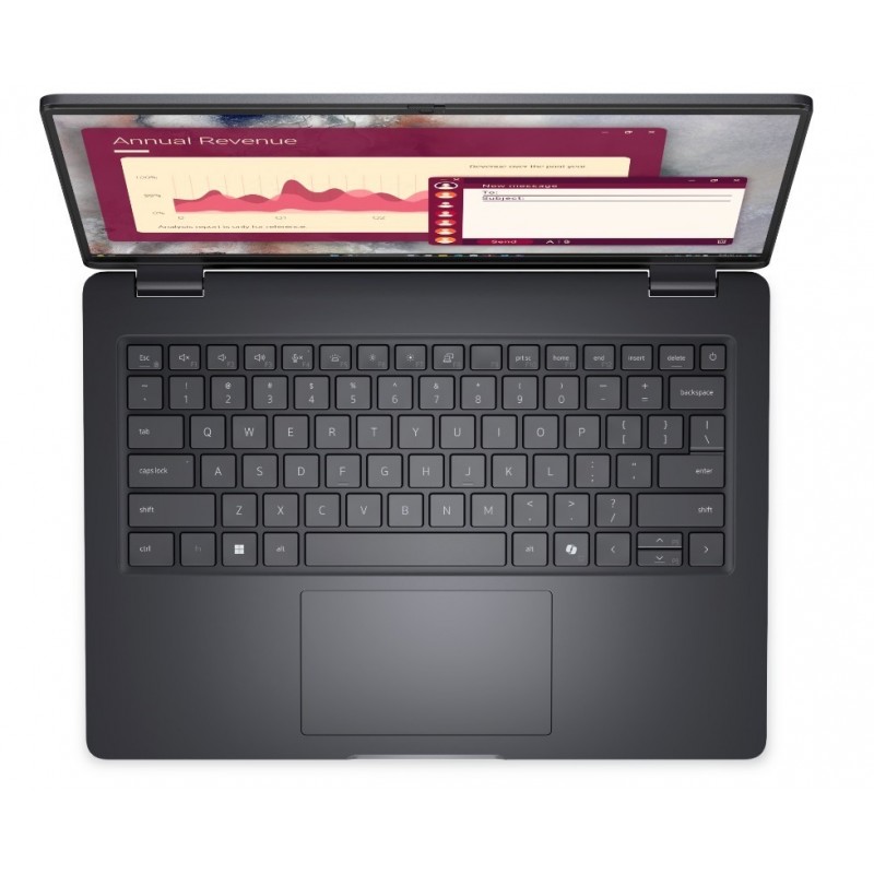 Laptop Dell Pro 14 PC14250 W11P C7 150U/16GB/512GB/FgrPr/FHD IR Cam&Mic/WLAN+BT|14.0 FHD+|BcklKb/3C/65W/3YPS Magnetite color, te