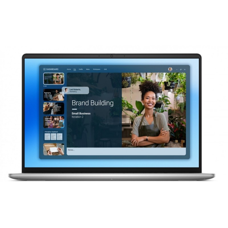 Laptop Dell 16 DC16251 W11P C7-150U|16GB|512GB|Intel Graphics|FgrPr|WLAN + BT|16.0 2.5K|BcklKb|4C|65W|3YPS Platinum Silver