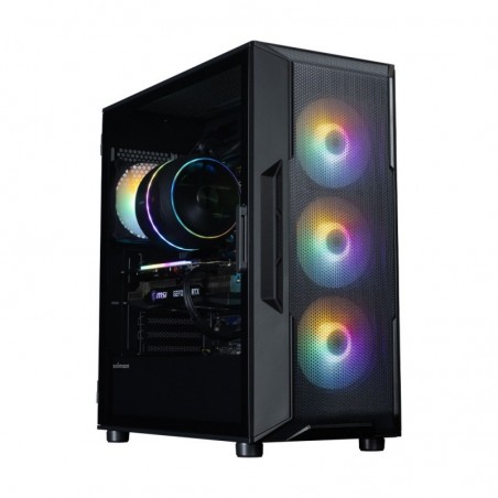 Obudowa I3 NEO V2 Mid Tower RGB fan x4 czarna Obudowa I3 NEO V2 Mid Tower RGB fan x4 czarna