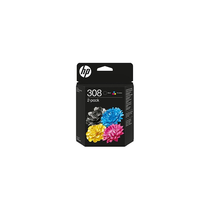 HP oryginalny ink / tusz 6L6S6UE, HP 308, black/color, 160/120s, 2-pack