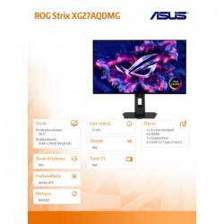 Monitor 27 cali ROG Strix XG27AQDMGR ROG OLED 240Hz 0.03MS 