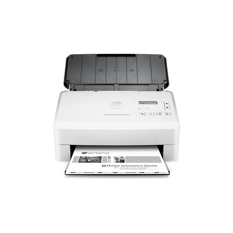 HP ScanJet Enterprise Flow 7000 s3 Sheet-feed Document scanner Duplex 216x3100mm 600dpix600dpi 75ppm ADF 80sheets 7500scans USB HP ScanJet Enterprise Flow 7000 s3 Sheet-feed Document scanner Duplex 216x3100mm 600dpix600dpi 75ppm ADF 80sheets 7500scans USB