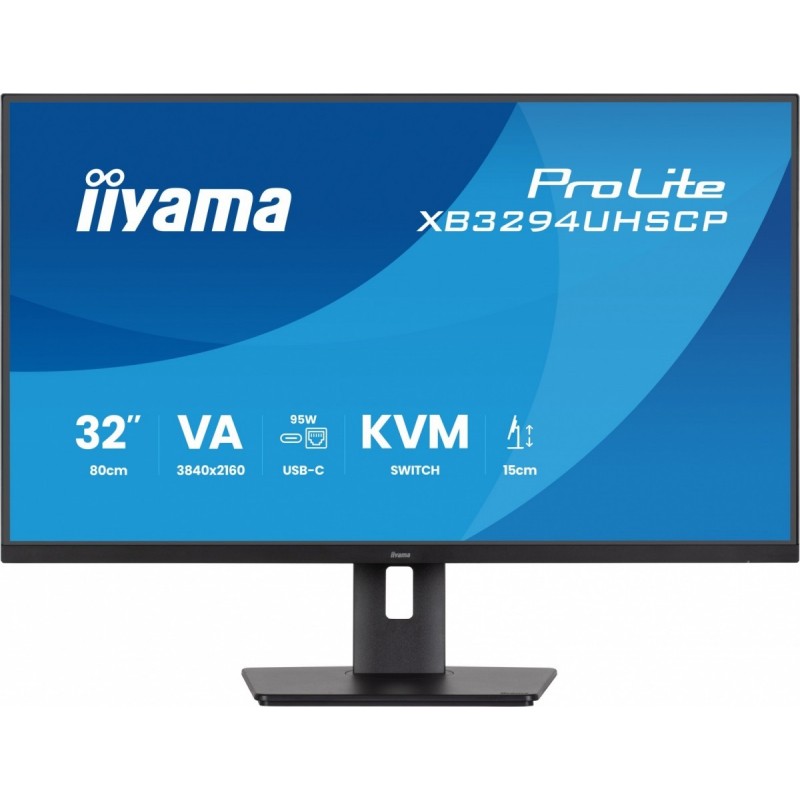 Monitor 31,5 cala XB3294UHSCP-B1.4K,VA,2xHDMI,DP,USB-C dock 95W, PIP,RJ45, 400cd, 2ms, 4xUSB, KVM,Sync,2x5W, HAS (150) PIVOT,