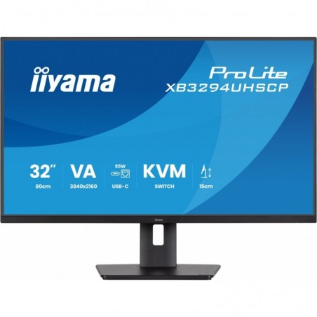 Monitor 31,5 cala XB3294UHSCP-B1.4K,VA,2xHDMI,DP,USB-C dock 95W, PIP,RJ45, 400cd, 2ms, 4xUSB, KVM,Sync,2x5W, HAS (150) PIVOT,