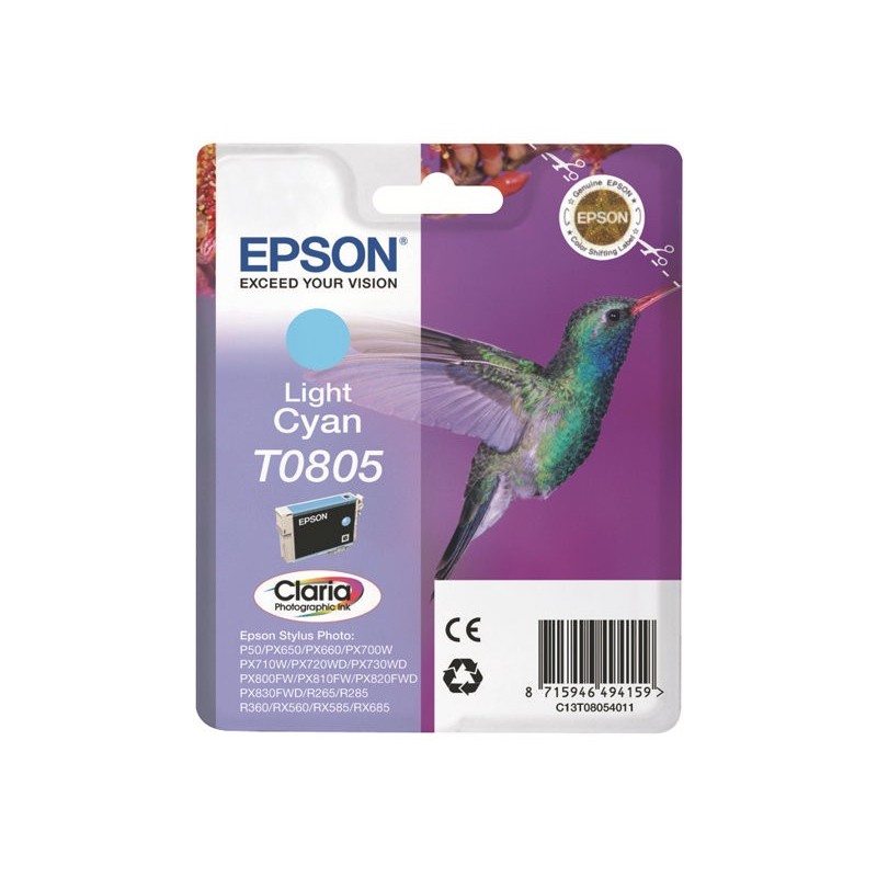 EPSON C13T08054011 Tusz Epson T0805 light cyan Stylus photo R265/285/360,RX560/585/685