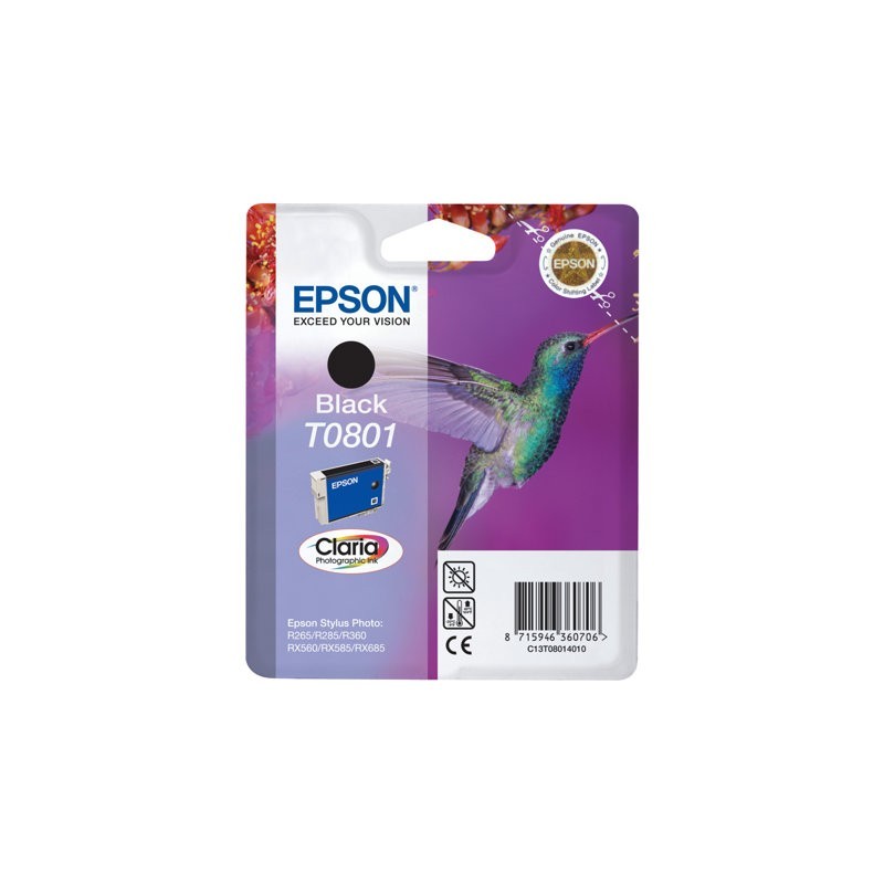 EPSON C13T08014011 Tusz Epson T0801 black Stylus photo R265/285/360,RX560/585/685