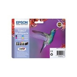 EPSON C13T08074011 Zestaw Epson T0807 C/M/Y/K/LC/LM MultiPack CLARIA Stylus photo R265/285/360...