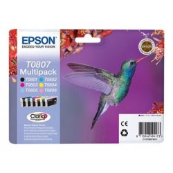 EPSON C13T08074011 Zestaw Epson T0807 C/M/Y/K/LC/LM MultiPack CLARIA Stylus photo R265/285/360...