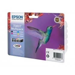 EPSON C13T08074011 Zestaw Epson T0807 C/M/Y/K/LC/LM MultiPack CLARIA Stylus photo R265/285/360...