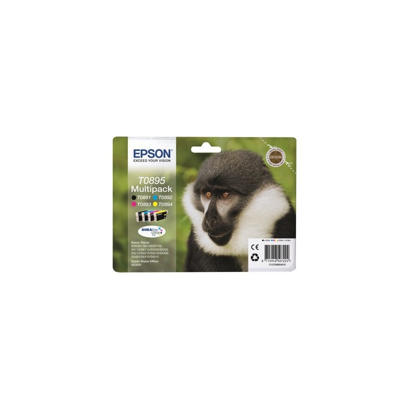 EPSON C13T08954010 Zestaw Epson T0895 CMYK MultiPack DURABrite Stylus SX100
