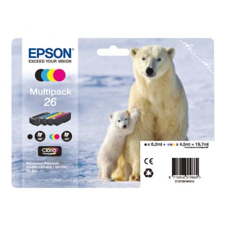 EPSON C13T26164010 Zestaw Epson T2616 CMYK Claria XP-600/700/800