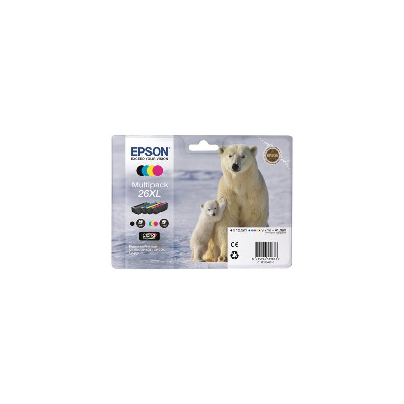 EPSON C13T26364010 Zestaw Epson T2636 XL CMYK Claria Multi Pack XP-600/700/800