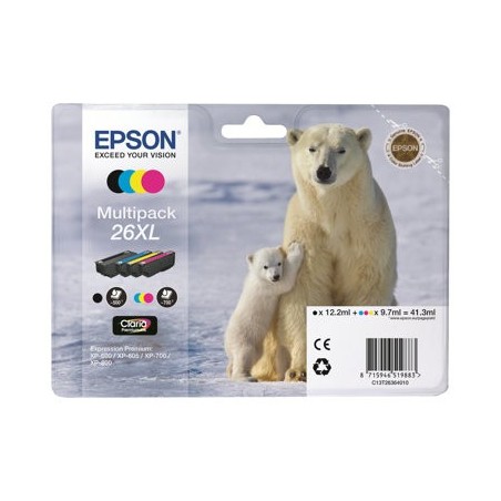 EPSON C13T26364010 Zestaw Epson T2636 XL CMYK Claria Multi Pack XP-600/700/800