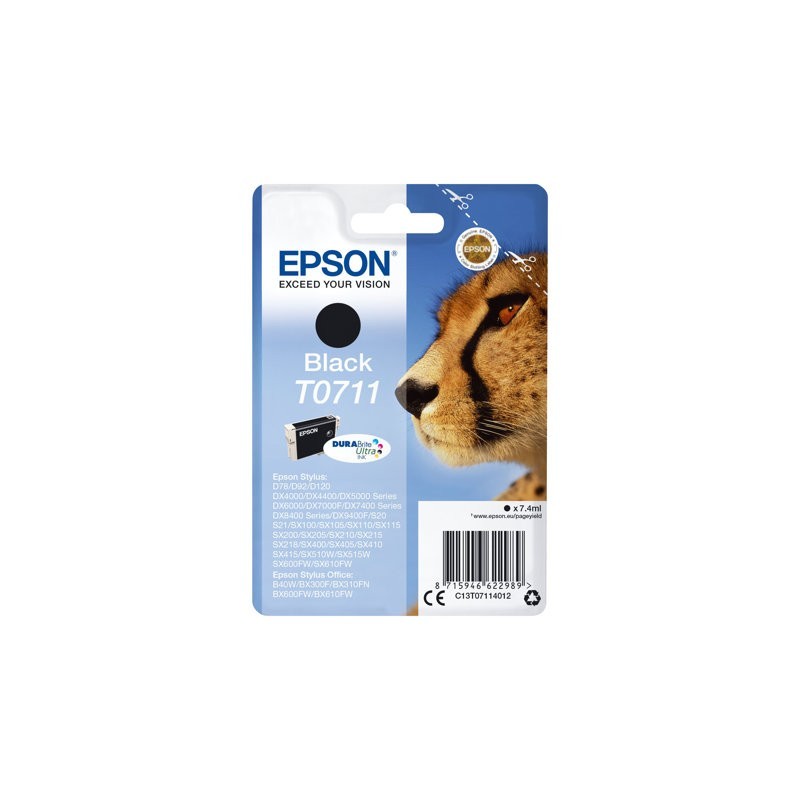 EPSON C13T07114012 Tusz Epson T0711 black DURABrite Stylus D78/92/120/DX4000/4050/4400/4450/50...