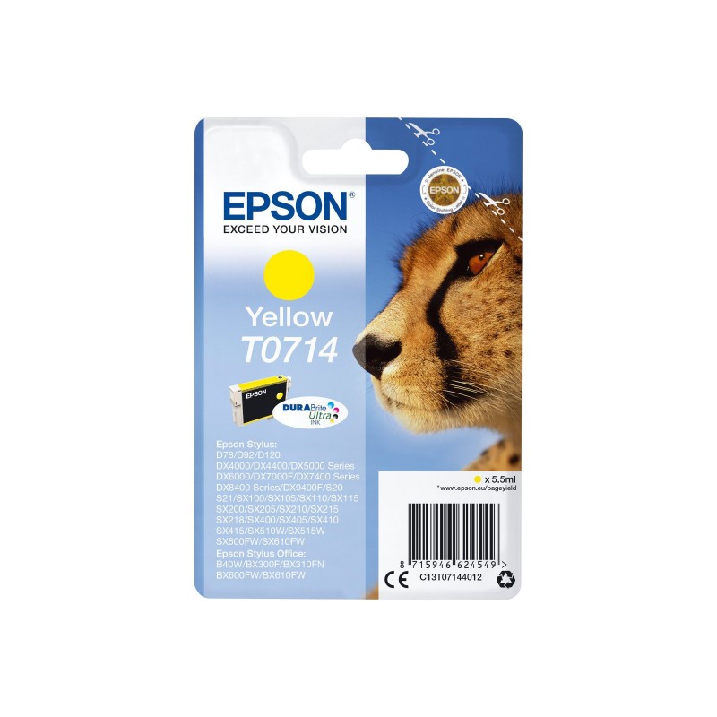 EPSON C13T07144012 Tusz Epson T0714 yellow DURABrite Stylus D78/92/120/DX4000/4050/4400/4450/5000