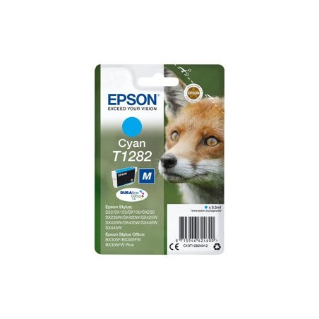 EPSON C13T12824012 Tusz Epson T1282 cyan Stylus S22/SX125/SX425W/BX305F EPSON C13T12824012 Tusz Epson T1282 cyan Stylus S22/SX125/SX425W/BX305F