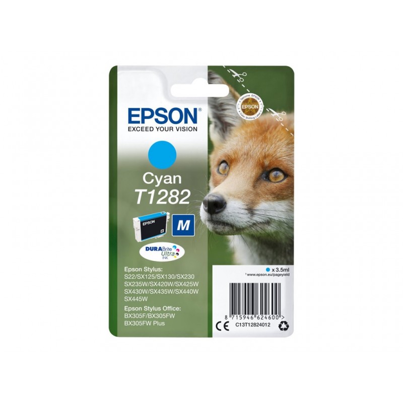 EPSON C13T12824012 Tusz Epson T1282 cyan Stylus S22/SX125/SX425W/BX305F EPSON C13T12824012 Tusz Epson T1282 cyan Stylus S22/SX125/SX425W/BX305F