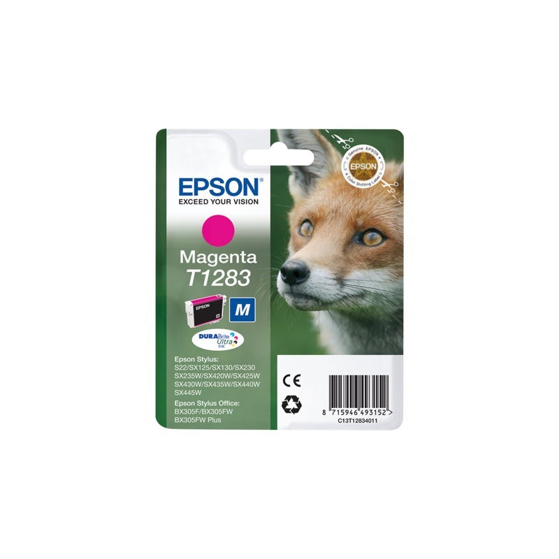 EPSON C13T12834012 Tusz Epson T1283 magenta Stylus S22/SX125/SX425W/BX305F EPSON C13T12834012 Tusz Epson T1283 magenta Stylus S22/SX125/SX425W/BX305F