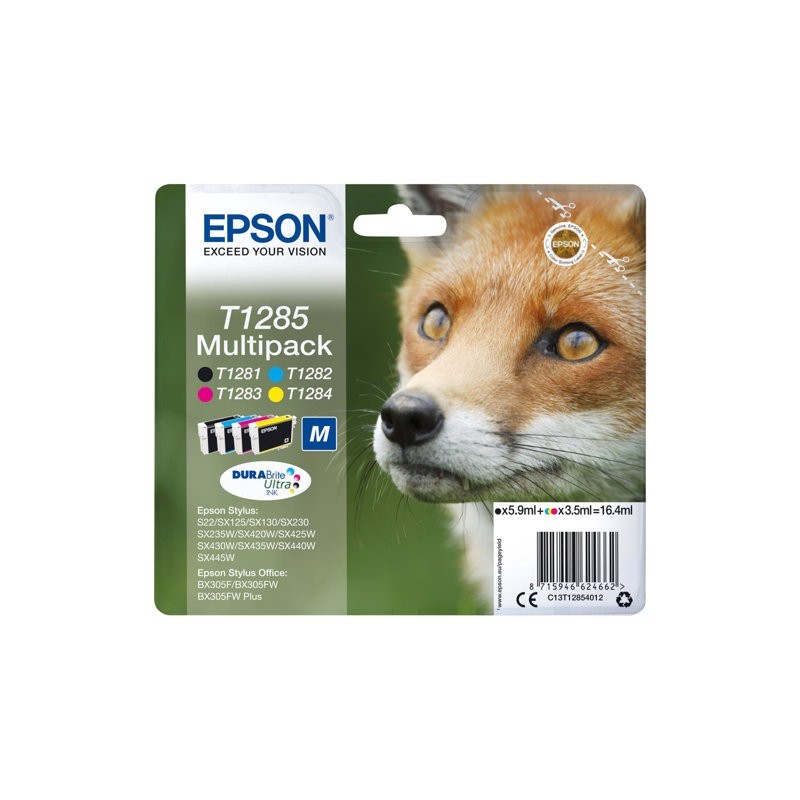 EPSON C13T12854012 Tusz Epson T1285 Multi Pack Stylus S22/SX125/SX425W/BX305F EPSON C13T12854012 Tusz Epson T1285 Multi Pack Stylus S22/SX125/SX425W/BX305F