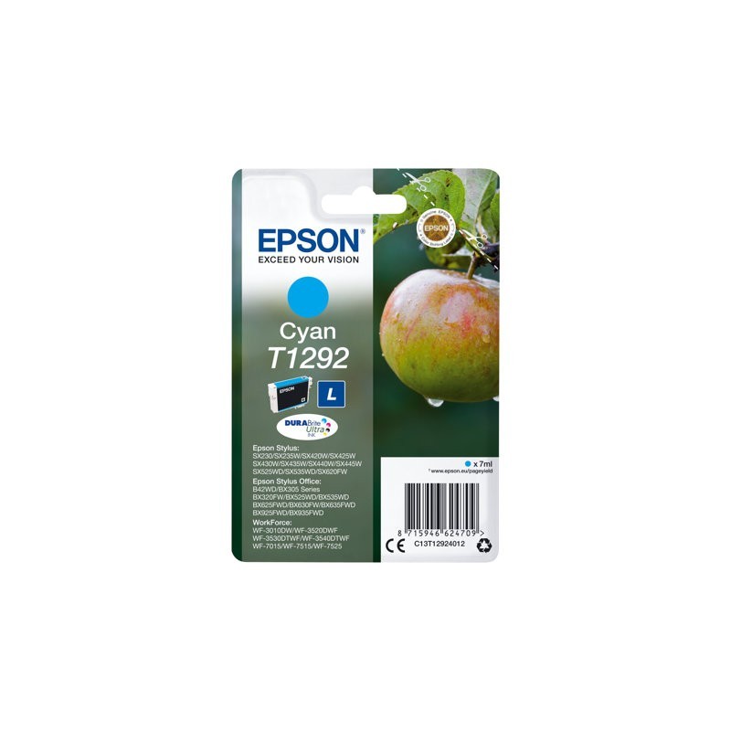 EPSON C13T12924012 Tusz Epson T1292 cyan Stylus SX425W/SX525WD/BX305F/BX320FW/BX625FWD