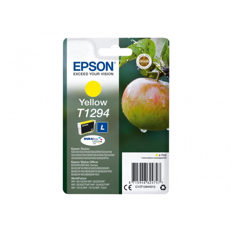 EPSON C13T12944012 Tusz Epson T1294 yellow Stylus SX425W/SX525WD/BX305F/BX320FW/BX625FWD