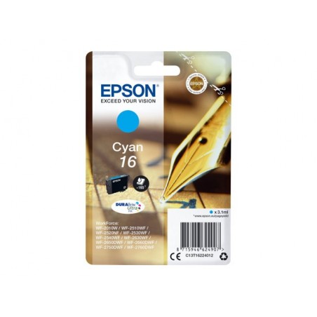 EPSON C13T16224012 Tusz Epson T1622 cyan DURABrite 3,1 ml WF-2010/25x0