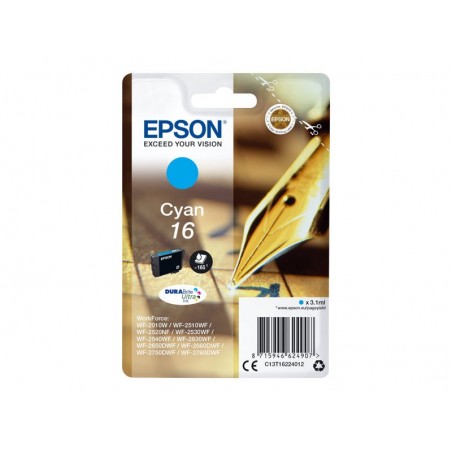 EPSON C13T16224012 Tusz Epson T1622 cyan DURABrite 3,1 ml WF-2010/25x0
