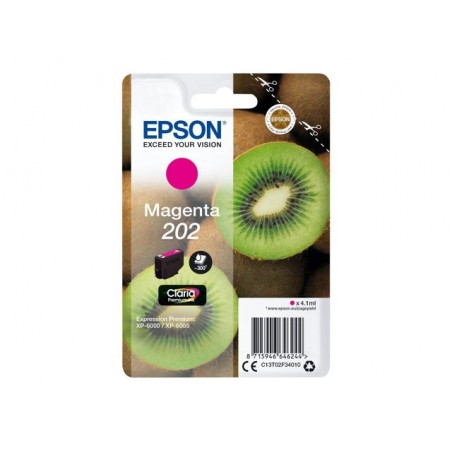 EPSON C13T02F34010 Tusz Epson singlepack 202 magenta 4,1ml Claria premium EPSON C13T02F34010 Tusz Epson singlepack 202 magenta 4,1ml Claria premium