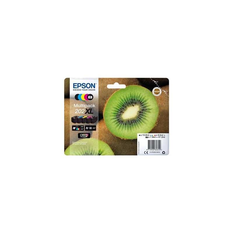 EPSON C13T02G74010 Tusz Epson Kiwi Multipack 202XL CMYK+photo black Claria Premium