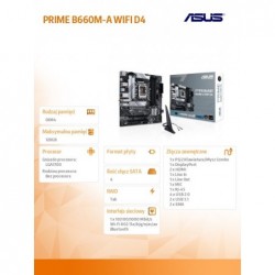Płyta główna PRIME B660M-A WIFI D4 s1700 4DDR4 HDMI M.2 mATX 