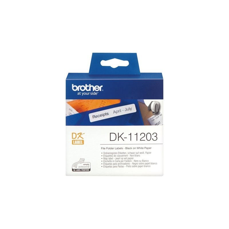 BROTHER DK11203 Brother mappa gerinc cimke 17x54mm, 300/tekercs BROTHER DK11203 Brother mappa gerinc cimke 17x54mm, 300/tekercs