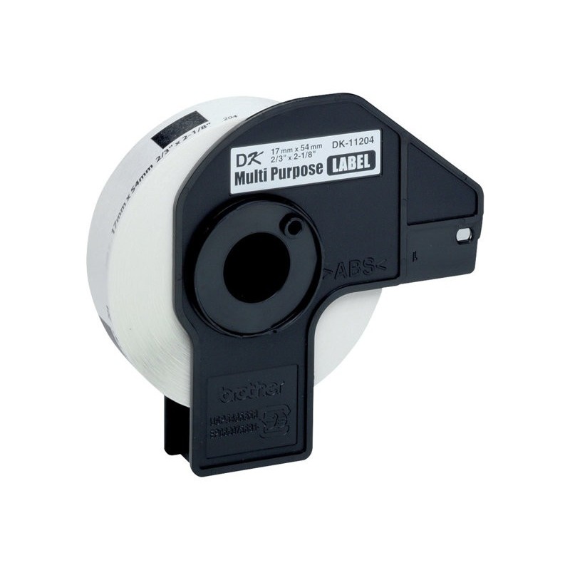 BROTHER DK11204 Taśma Brother samoprzylepne etykiety papierowe (termiczne) 17x54mm, 400 szt. BROTHER DK11204 Taśma Brother samoprzylepne etykiety papierowe (termiczne) 17x54mm, 400 szt.