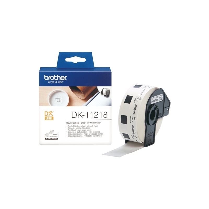 BROTHER DK11218 Taśma Brother ROUND PAPER 1 LABEL 24MM X 24MM X 1000 BROTHER DK11218 Taśma Brother ROUND PAPER 1 LABEL 24MM X 24MM X 1000