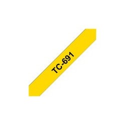 BROTHER TC691 Taśma Brother 9mm BLACK ON YELLOW TAPE