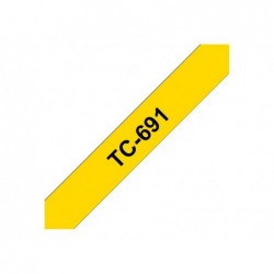 BROTHER TC691 Taśma Brother 9mm BLACK ON YELLOW TAPE BROTHER TC691 Taśma Brother 9mm BLACK ON YELLOW TAPE