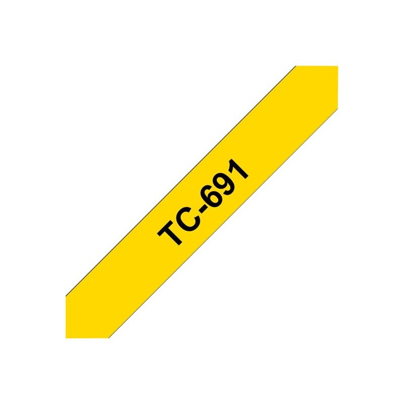 BROTHER TC691 Taśma Brother 9mm BLACK ON YELLOW TAPE BROTHER TC691 Taśma Brother 9mm BLACK ON YELLOW TAPE