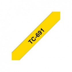 BROTHER TC691 Taśma Brother 9mm BLACK ON YELLOW TAPE BROTHER TC691 Taśma Brother 9mm BLACK ON YELLOW TAPE