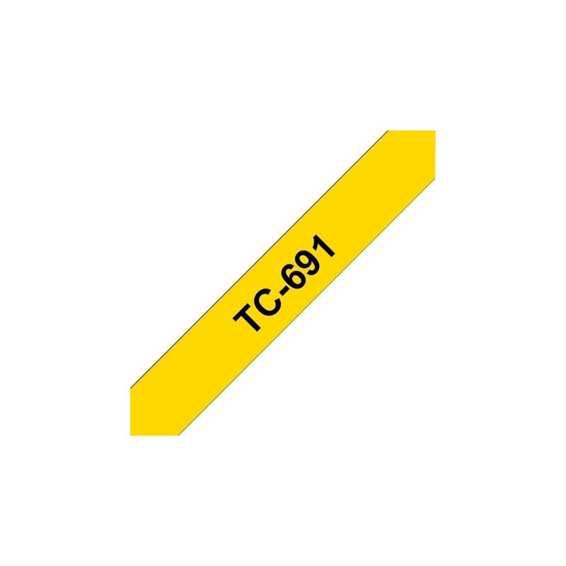 BROTHER TC691 Taśma Brother 9mm BLACK ON YELLOW TAPE BROTHER TC691 Taśma Brother 9mm BLACK ON YELLOW TAPE