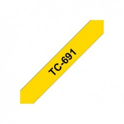 BROTHER TC691 Taśma Brother 9mm BLACK ON YELLOW TAPE BROTHER TC691 Taśma Brother 9mm BLACK ON YELLOW TAPE