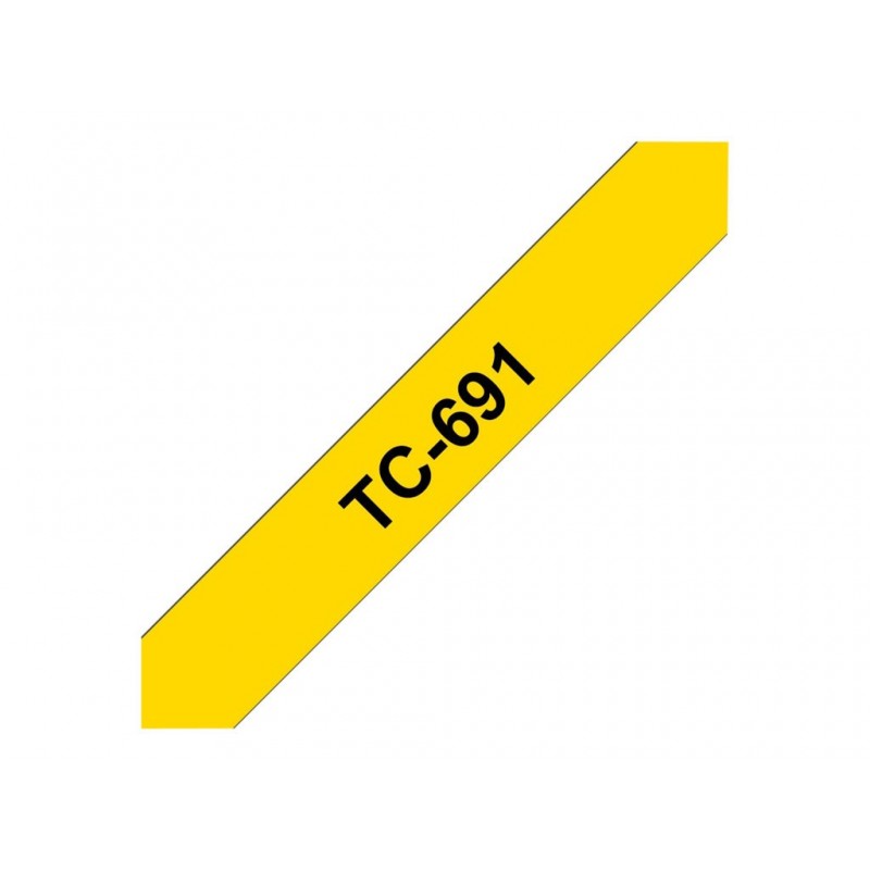 BROTHER TC691 Taśma Brother 9mm BLACK ON YELLOW TAPE BROTHER TC691 Taśma Brother 9mm BLACK ON YELLOW TAPE
