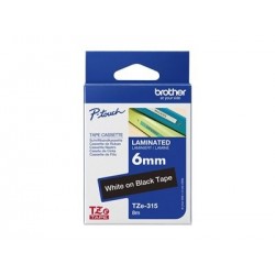 BROTHER TZE315 Taśma Brother 6mm White on Black BROTHER TZE315 Taśma Brother 6mm White on Black